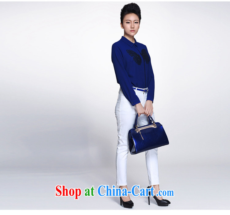 The Mak larger women 2015 spring new thick mm stylish butterfly stamp style shirt 951011178 blue 6 XL pictures, price, brand platters! Elections are good character, the national distribution, so why buy now enjoy more preferential! Health