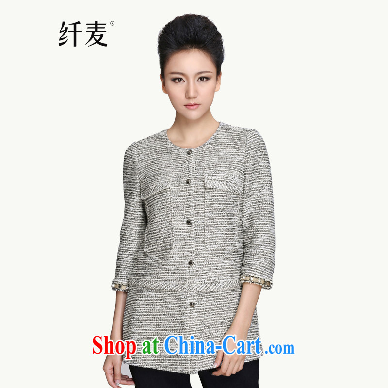 Slim, Mr Big, female 2015 spring new thick mm stylish cuffs staples in Pearl River Delta long jacket 951043309 gray 6 XL