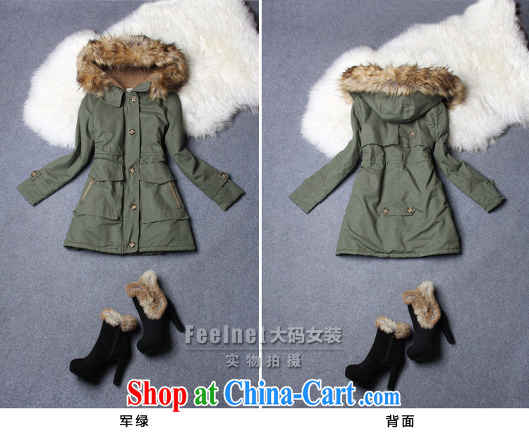 feelnet larger women's coats Korean women 2015 new large code mm thick winter new European and American XL wind jacket 1492 army green the code 6 XL pictures, price, brand platters! Elections are good character, the national distribution, so why buy now enjoy more preferential! Health