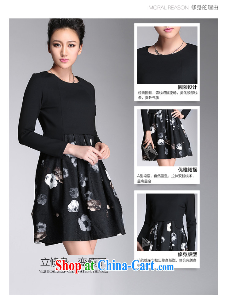 The Mak larger women 2014 winter clothing new thick mm two-piece floral style dress 951101797 flower black 6 XL pictures, price, brand platters! Elections are good character, the national distribution, so why buy now enjoy more preferential! Health