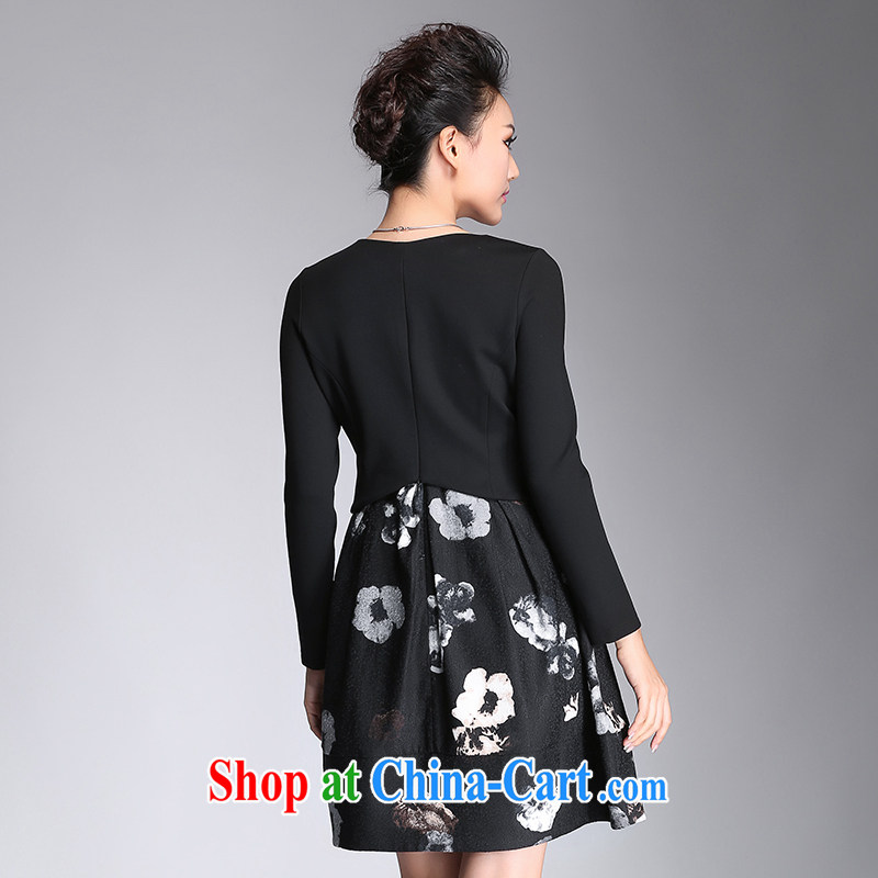 The Mak is the female 2014 winter clothing new thick mm two-piece floral style dress 951101797 flower black 6 XL, former Yugoslavia, Mak, and shopping on the Internet