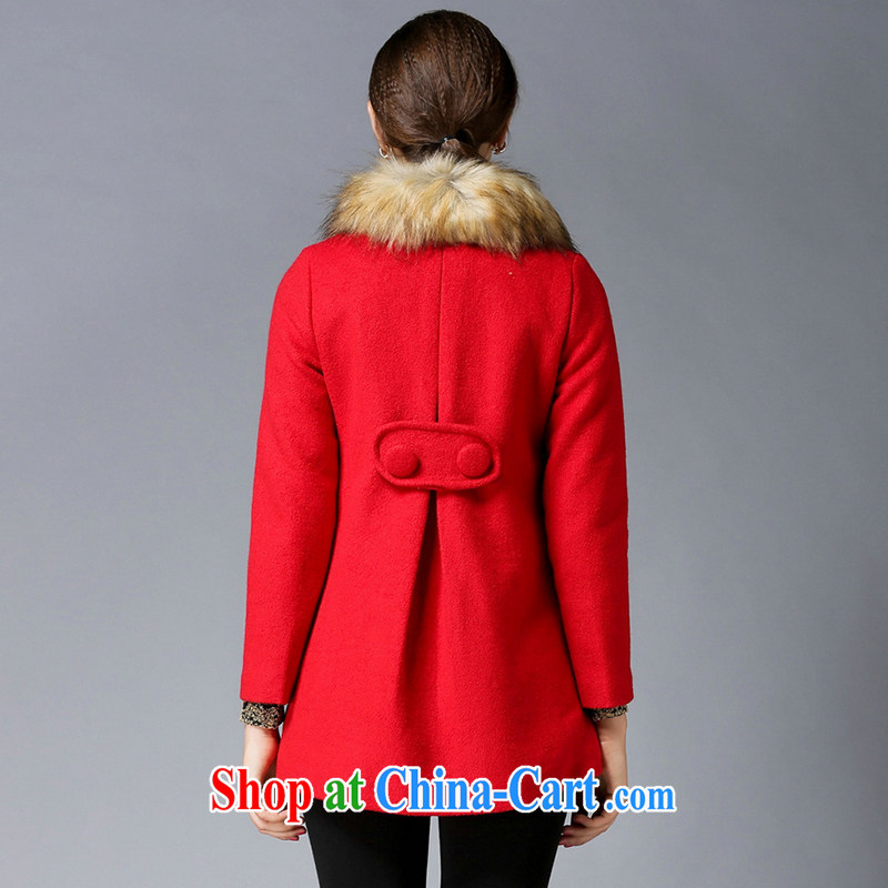 Connie's dream 2014 winter with new high-end up in Europe and America, female thick MM-waist hair so thick coat in a simple but long hair collar coat Y 3304 black XXXXXL, Anne's dream, the Code women, shopping on the Internet