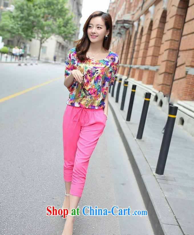Yan Po Lun 2015 spring and summer new, larger female and FAT and FAT m short-sleeved T-shirt Han version 7 pants Leisure package female B of 9896 red (T-shirt + pants) 4 XL pictures, price, brand platters! Elections are good character, the national distribution, so why buy now enjoy more preferential! Health