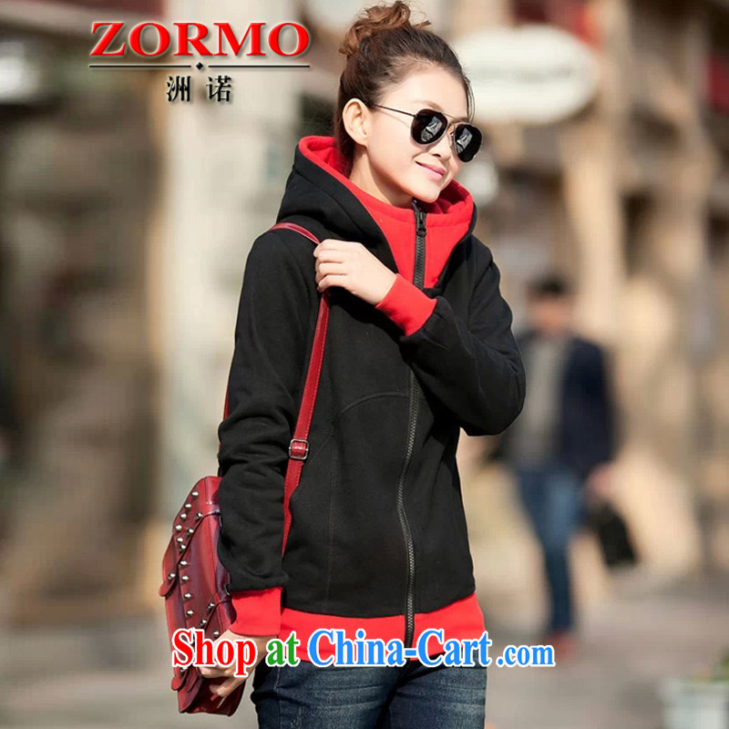 ZORMO winter 2014 new mm thick and fat XL sweater cotton knocked color thick King women's coats black 6 XL 185 - 215 jack, ZORMO, shopping on the Internet
