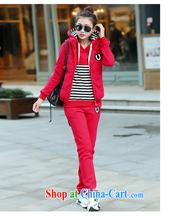 2014 new sweater girl sweater Kit hip trendy fashion College wind zip girls fall/winter Korean version and the lint-free cloth thick 3-Piece sweater set up and down trousers Kit red XXL pictures, price, brand platters! Elections are good character, the national distribution, so why buy now enjoy more preferential! Health