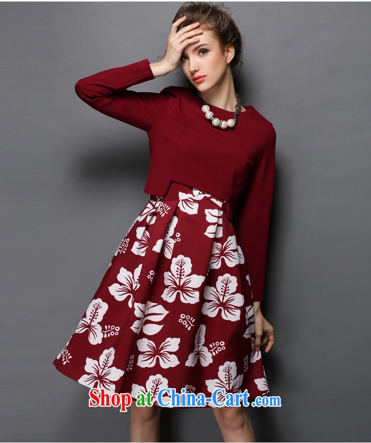 Emma high-end XL stamp duty long-sleeved thick mm dresses girls 200 Jack video thin two-piece maroon 5 XL (90 - 100 KG) pictures, price, brand platters! Elections are good character, the national distribution, so why buy now enjoy more preferential! Health