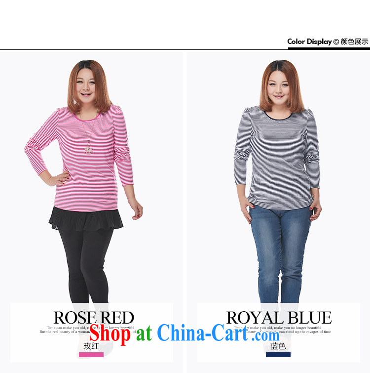 MsShe XL ladies' 2015 spring new emphasis on 100 mm ground round-collar long-sleeved striped beauty graphics thin solid T pension 2448 blue 4 XL pictures, price, brand platters! Elections are good character, the national distribution, so why buy now enjoy more preferential! Health