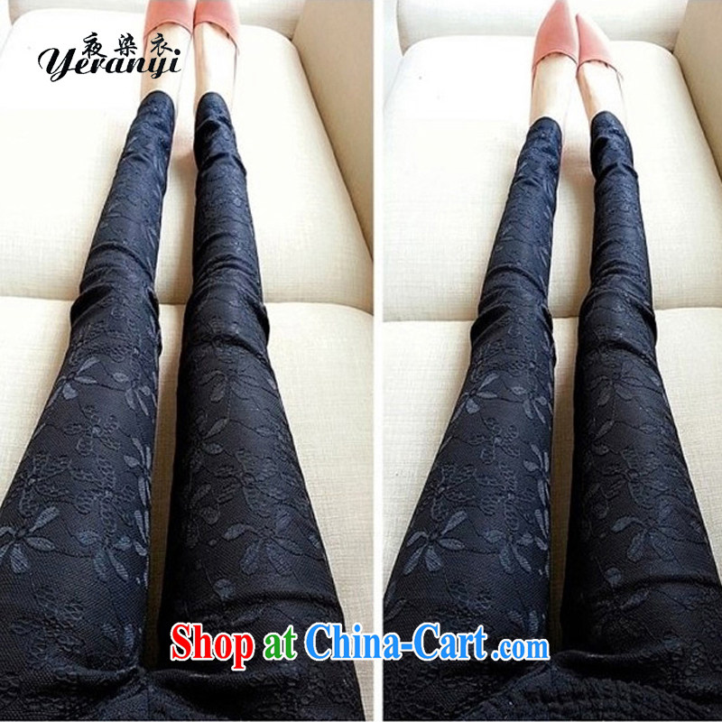 My dyeing clothing spring 2015 new Korean women who decorated graphics thin pencil trousers lace check spend a lot code trousers female black 3 XL (140 - 155 jack), my hair and clothing (yeranyi), online shopping