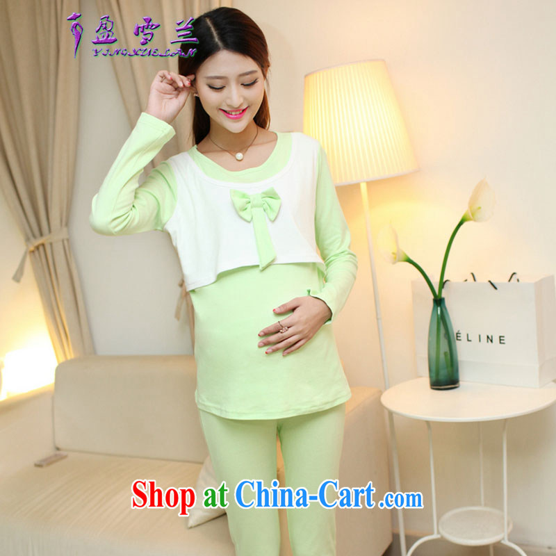 Surplus snow, 2014 cotton pregnant women fall autumn clothing pants Kit pregnant women with breast-feeding, clothing child clothing fall winter thermal underwear 6091 Green Green _quality in stock_ XL
