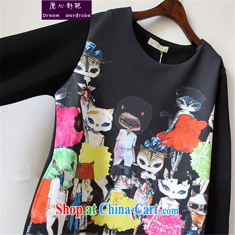 would like to heart Color cabinet 2014 autumn and winter new, larger female stamp duty and long-sleeved cotton thick beauty dresses winter the lint-free cloth thick dresses picture color the code XXXL (170 - 210 jack, and would like to heart color cabinets, shopping on the Internet