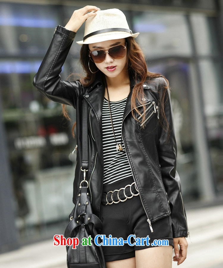 2014 autumn and winter, XL girls thick mm stylish sexy PU leather jacket long-sleeved Western leather jacket short, cultivating small jacket and cotton XXXXXL pictures, price, brand platters! Elections are good character, the national distribution, so why buy now enjoy more preferential! Health