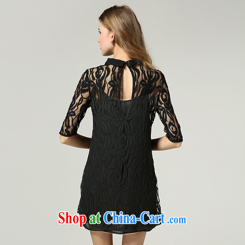 Connie's dream 2015 spring new European and American high-end the fat XL women mm thick-waist two-piece lace dress hook take biological air cuff style skirts black XXXXXL, Anne's dream, the Code women's clothing, and shopping on the Internet
