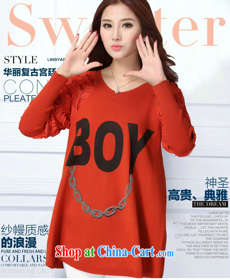 Constitution, 2015 new autumn and winter new thick mm female sweet rose lace Palace retro T shirts and ventricular hypertrophy, elegant knitted T-shirt orange red the code are code pictures, price, brand platters! Elections are good character, the national distribution, so why buy now enjoy more preferential! Health