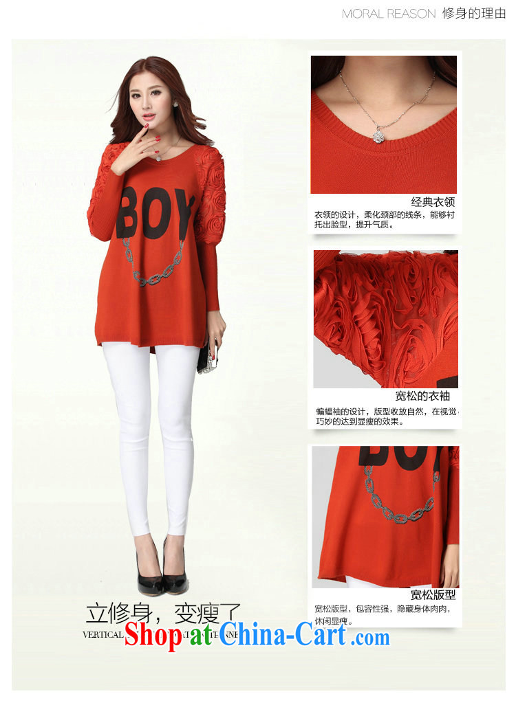 Constitution, 2015 new autumn and winter new thick mm female sweet rose lace Palace retro T shirts and ventricular hypertrophy, elegant knitted T-shirt orange red the code are code pictures, price, brand platters! Elections are good character, the national distribution, so why buy now enjoy more preferential! Health
