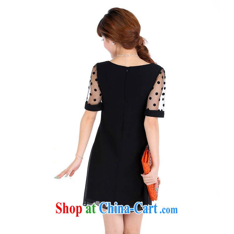 Laurie flower, the Code women dresses snow woven thick sister summer decoration, graphics thin, indeed the XL 4704 black 6 XL, Shani Flower (Sogni D'oro), online shopping