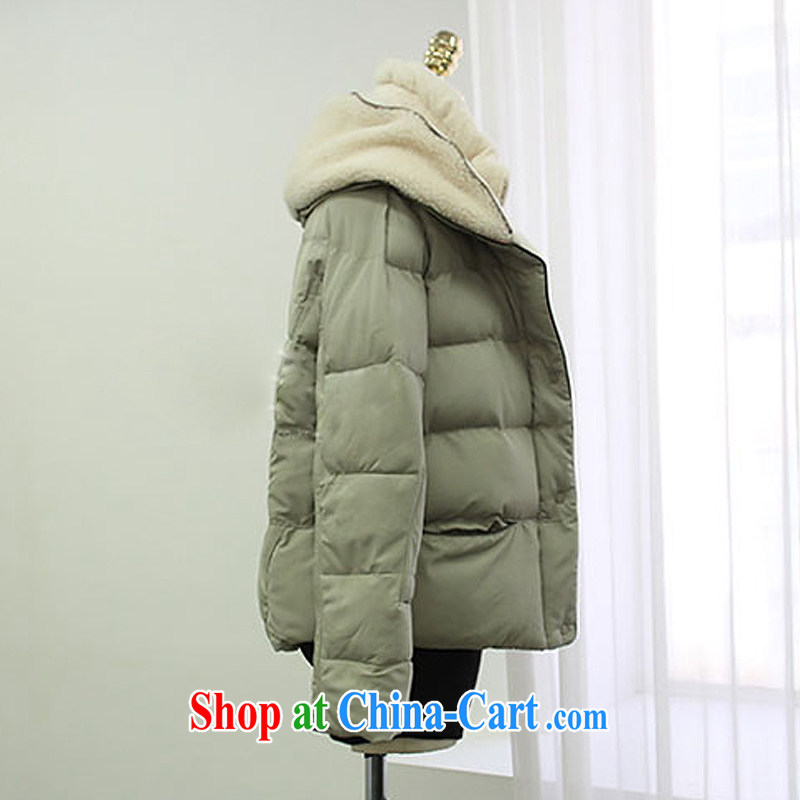 Susan Sarandon aviation jiaoshan New, and indeed increase, women mm thick solid color cap leave 2 short quilted thick quilted coat jacket 9093 green 5 XL, Dan Jie Shi (DANJIESHI), shopping on the Internet