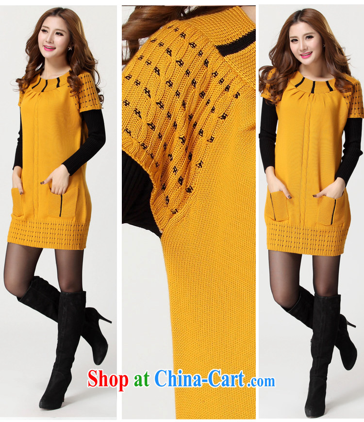 Constitution Yi, 2015 and indeed XL women mm thick load fall short skirts thick sister loose sweater knit-leave two graphics thin long-sleeved dresses yellow large code are code pictures, price, brand platters! Elections are good character, the national distribution, so why buy now enjoy more preferential! Health