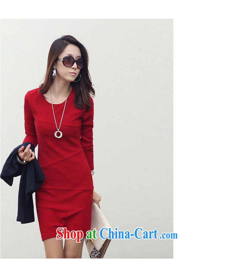 Rather than be Lin 2015 autumn and winter, the female long-sleeved Anti-Wrinkle OL solid skirt style XL thick MM cultivating graphics thin dresses 977 apricot 5 XL pictures, price, brand platters! Elections are good character, the national distribution, so why buy now enjoy more preferential! Health