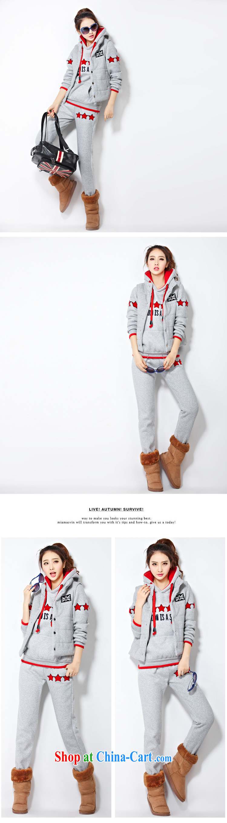 Winter clothing Korean version of the new, larger ladies casual stylish package sweater style beauty graphics thin and thick wool sweater jacket trousers, a 3-piece of red XL pictures, price, brand platters! Elections are good character, the national distribution, so why buy now enjoy more preferential! Health