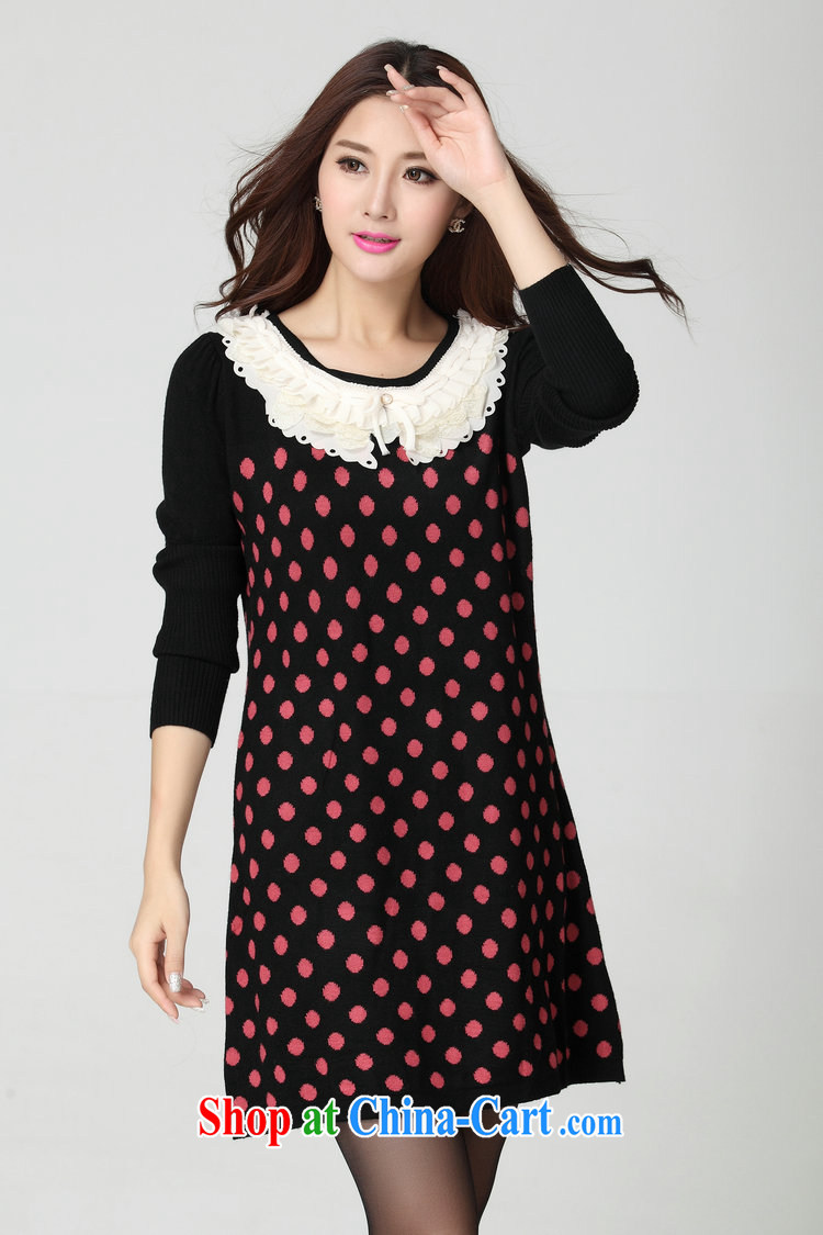 Constitution, new 2015 fall and winter clothes XL Korean lace lace collar long-sleeved short skirts thick mm lovely the waist aura wave point dresses red point code pictures, price, brand platters! Elections are good character, the national distribution, so why buy now enjoy more preferential! Health