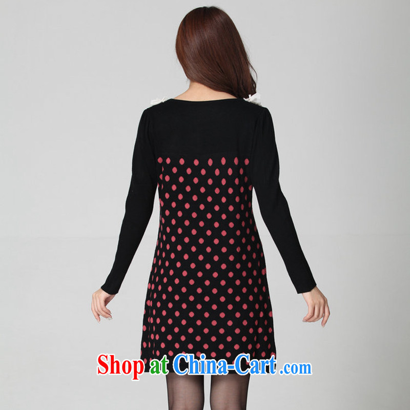 CONSTITUTION AND CLOTHING new 2015 fall and winter clothes XL Korean lace lace collar long-sleeved short skirts thick mm lovely the waist aura wave point dresses red point the Code, constitution and clothing, and shopping on the Internet