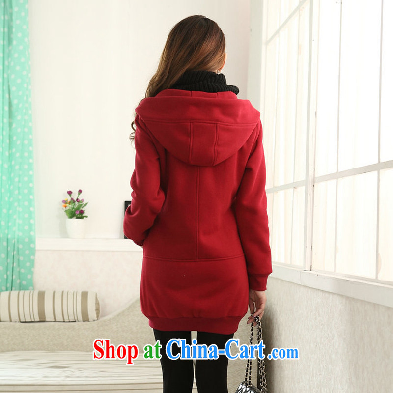 King, female 2014 autumn and winter with new thick MM jacket thicken the lint-free cloth obesity sister graphics thin, sweater red 5 XL, Jade Yi Shu, shopping on the Internet