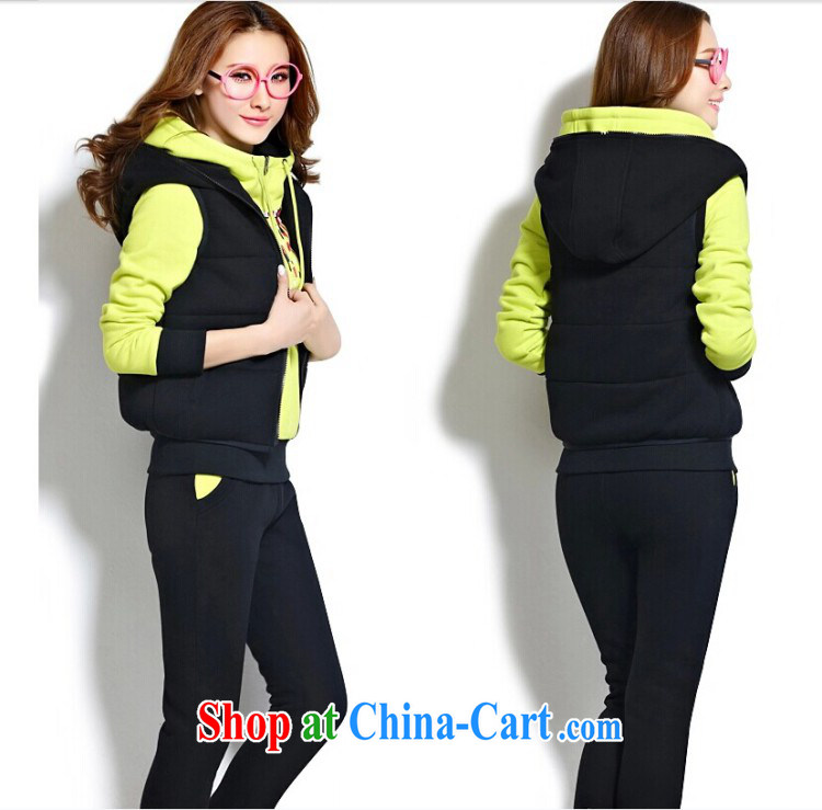 winter coat the lint-free cloth thick sweater 3-piece with female casual fashion style beauty graphics thin large numbers fall and winter clothes, a trousers Kit black XXL pictures, price, brand platters! Elections are good character, the national distribution, so why buy now enjoy more preferential! Health