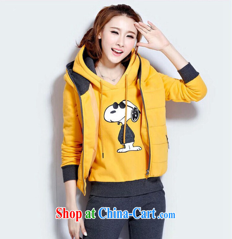 New winter clothes cartoon sweater 3 piece set the lint-free cloth thick aura beauty graphics thin female Korean larger female sport and leisure T-shirt, a trousers Kit yellow XXL pictures, price, brand platters! Elections are good character, the national distribution, so why buy now enjoy more preferential! Health