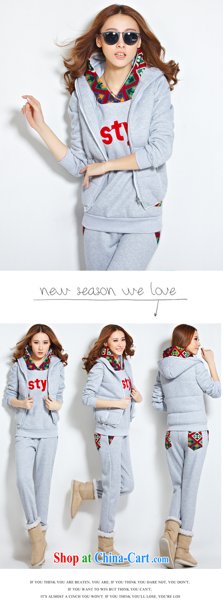 fall and winter new stylish girl letters long-sleeved sweater large code package the lint-free cloth thick fashion style beauty graphics thin T-shirt jacket, a trousers 3-Piece female Red XXXL pictures, price, brand platters! Elections are good character, the national distribution, so why buy now enjoy more preferential! Health
