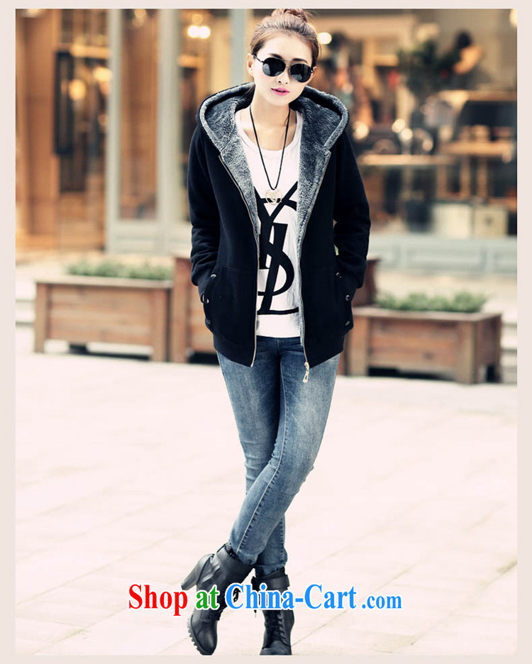 The Code's 2014 fall and winter, new, long, and thick warm zip-cap the lint-free cloth larger sweater black 6 XL pictures, price, brand platters! Elections are good character, the national distribution, so why buy now enjoy more preferential! Health
