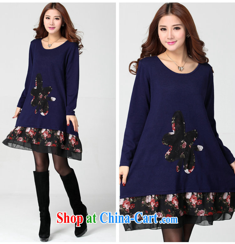 The delivery package as soon as possible-mm thick larger dresses 2015 spring new sweater snow-woven floral tiles long-sleeved knitted dresses video thin dark blue are code for 130 - 180 Jack pictures, price, brand platters! Elections are good character, the national distribution, so why buy now enjoy more preferential! Health