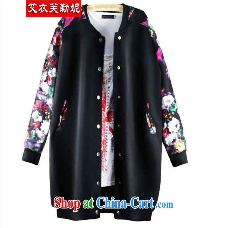 The coat can be, Connie 2015 spring Korea and indeed XL women mm thick, long, relaxed lounge baseball uniform shirt jacket 9908 black XXL 130 - 170 jack