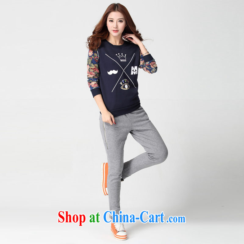 Hi Margaret slavery the code female leisure retro style sports package the lint-free cloth thick graphics thin long-sleeved T-shirt cotton cultivating castor pants W 69,899 black large code 4 XL 190 jack, hi Maria slavery, shopping on the Internet