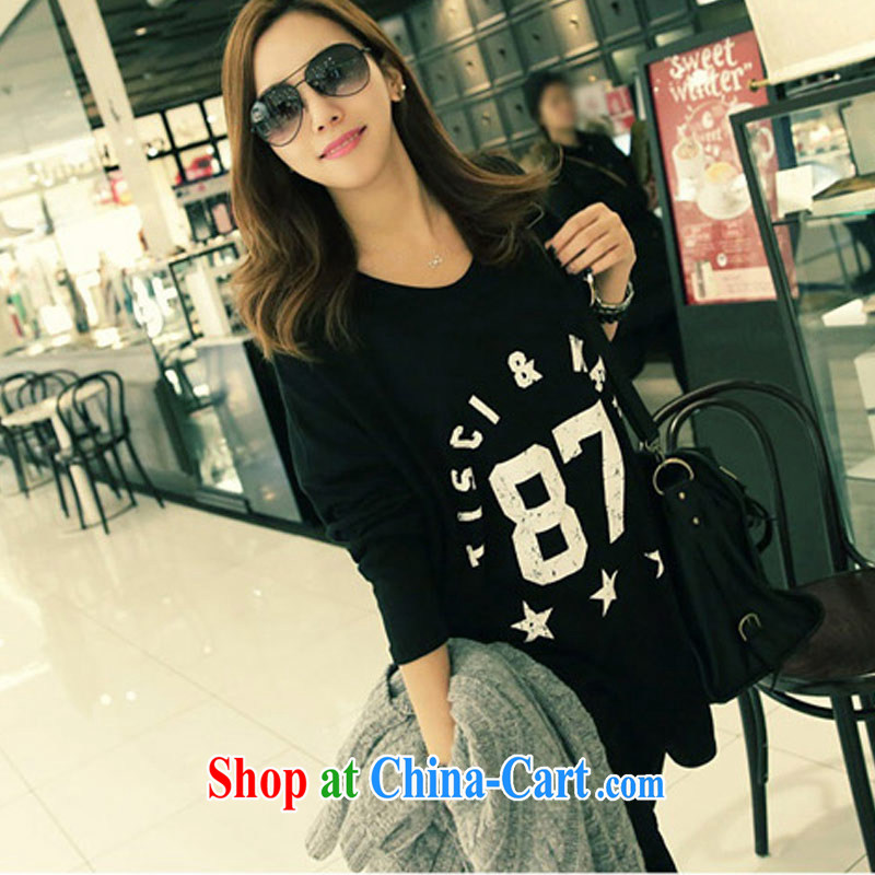 Thin (NOS) The Code women mm thick pregnant women with loose video thin black-out stomach fashion sweater, T shirt A 8651 black large code XL 125 - 159 jack, thin (NOS), online shopping