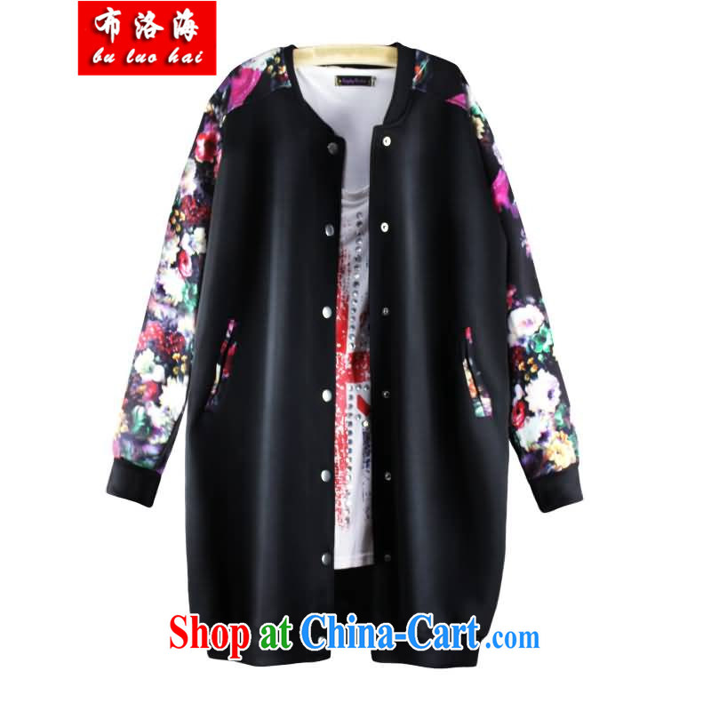 The sea 2014 autumn and winter with new Korean fashion 100 ground the lint-free cloth warm baseball service click the Snap stamp with the Code women's coats 9908 black XXXL_165 - 195 jack
