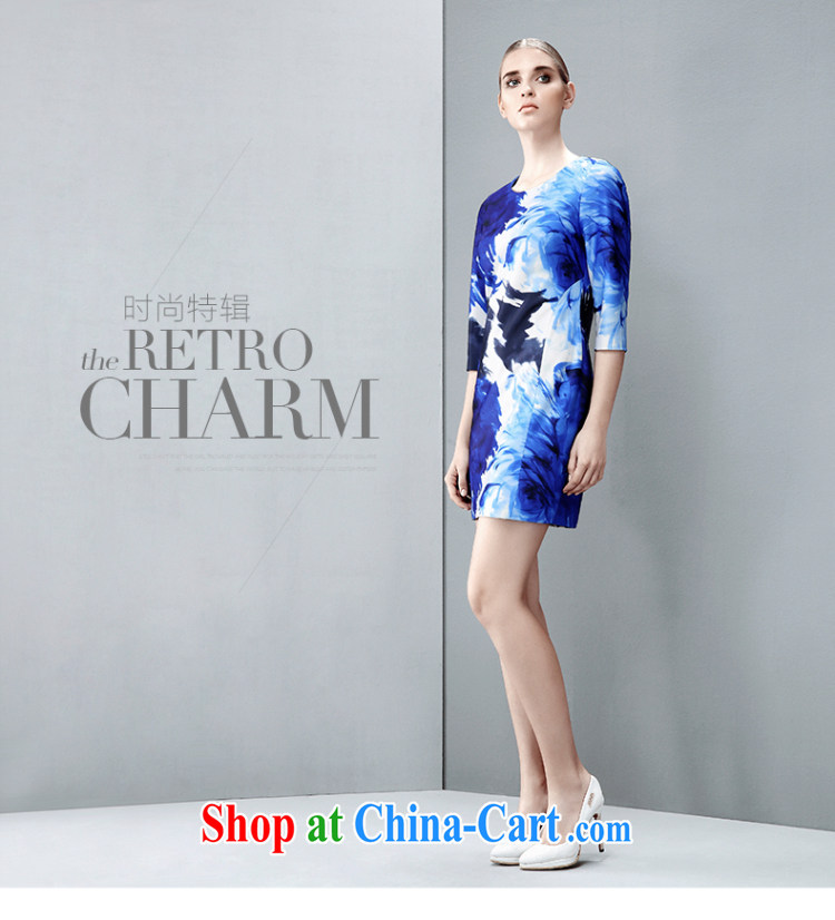 The wheat high-end large, female 2015 new spring, mm thick aura beauty stamp dress 851101723 blue 4 XL pictures, price, brand platters! Elections are good character, the national distribution, so why buy now enjoy more preferential! Health