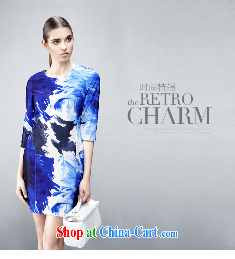 The wheat high-end large, female 2015 new spring, mm thick aura beauty stamp dress 851101723 blue 4 XL pictures, price, brand platters! Elections are good character, the national distribution, so why buy now enjoy more preferential! Health