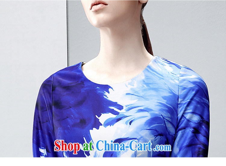 The wheat high-end large, female 2015 new spring, mm thick aura beauty stamp dress 851101723 blue 4 XL pictures, price, brand platters! Elections are good character, the national distribution, so why buy now enjoy more preferential! Health