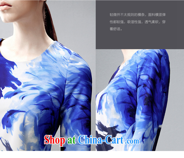 The wheat high-end large, female 2015 new spring, mm thick aura beauty stamp dress 851101723 blue 4 XL pictures, price, brand platters! Elections are good character, the national distribution, so why buy now enjoy more preferential! Health