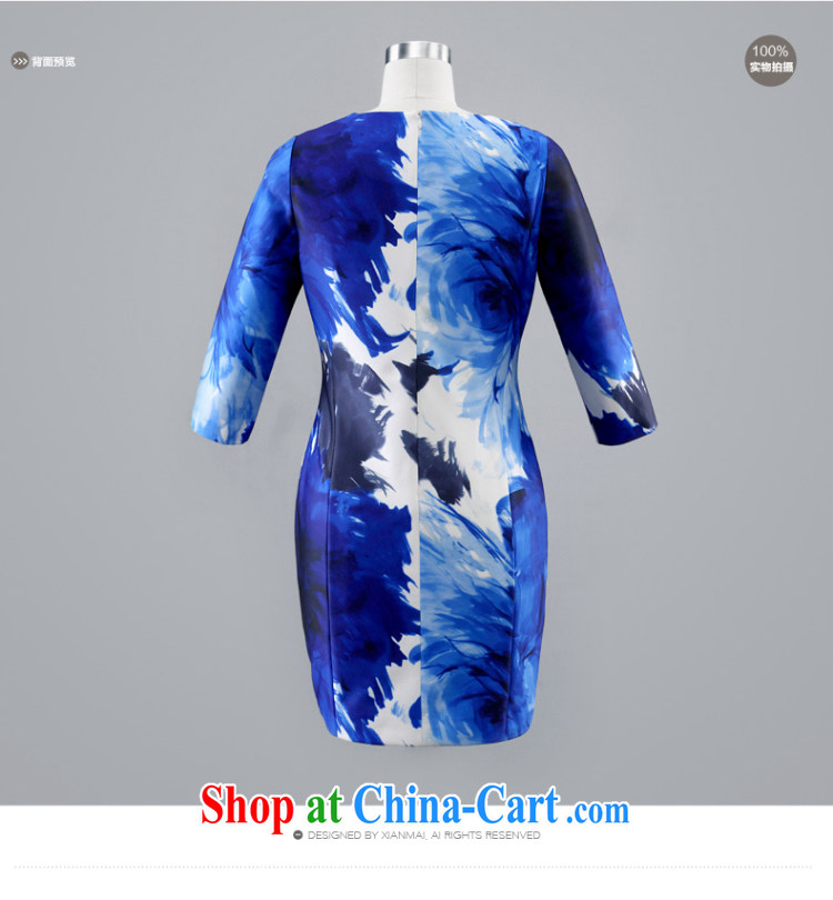 The wheat high-end large, female 2015 new spring, mm thick aura beauty stamp dress 851101723 blue 4 XL pictures, price, brand platters! Elections are good character, the national distribution, so why buy now enjoy more preferential! Health