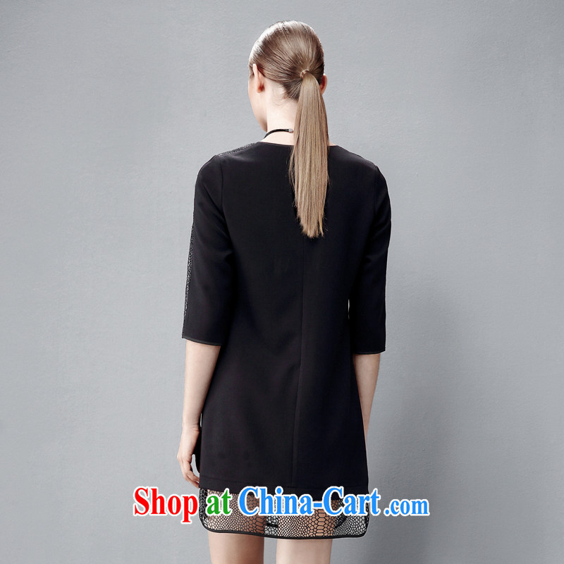 The wheat high-end larger women 2015 spring new thick mm Korean version has been in the barrel cuff dress 851102722 black 3 XL, former Yugoslavia, Mak, and shopping on the Internet