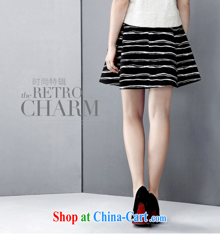 The wheat high-end large, female 2015 spring new thick mm stylish knocked color A-body skirt 851251056 black-and-white stripes 5 XL pictures, price, brand platters! Elections are good character, the national distribution, so why buy now enjoy more preferential! Health