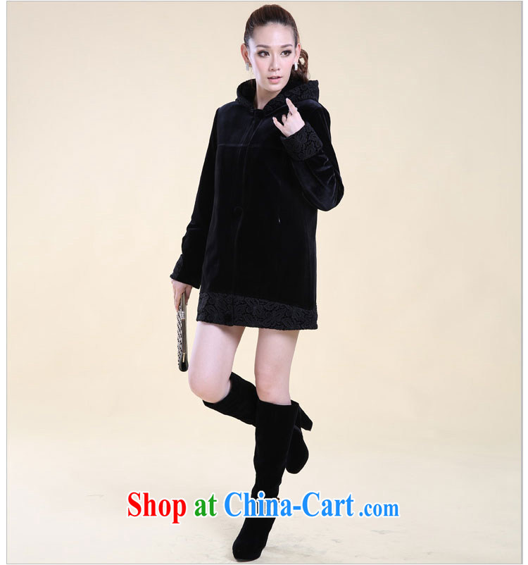 Goss (GOSY) 2014 winter clothing new, larger women's coats-cap stitching water-soluble flower wool cotton suit black XXXL pictures, price, brand platters! Elections are good character, the national distribution, so why buy now enjoy more preferential! Health