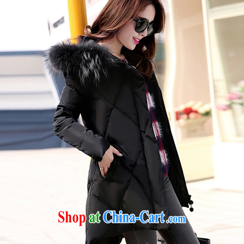Pity Father Martinson 2014 winter new Korean version in thick long A Field jacket female X 0287 black XXL deplored, Rosamund Kwan, shopping on the Internet