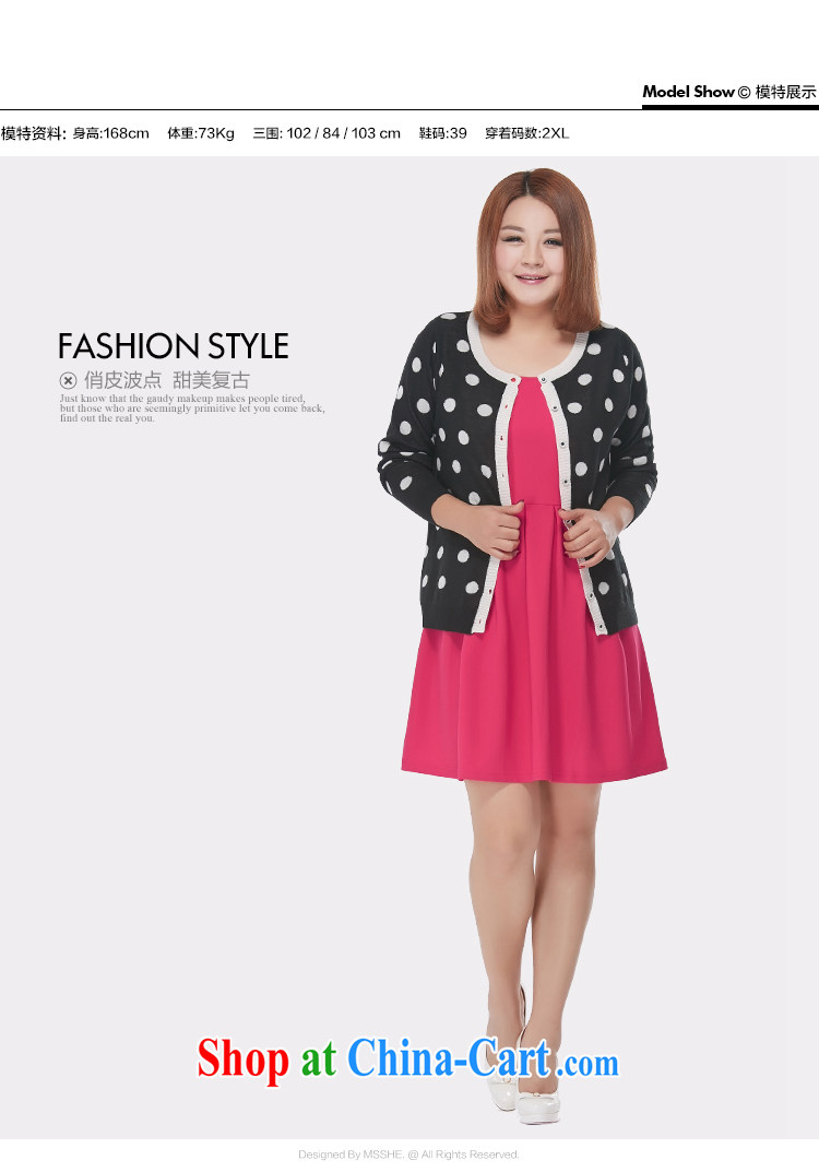 MSSHE XL women 2015 spring elegant 100 Ground Plane Collision color wave point round-collar long-sleeved sweater cardigan clearance 2287 black and white dots 4 XL pictures, price, brand platters! Elections are good character, the national distribution, so why buy now enjoy more preferential! Health