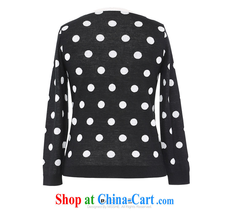 MSSHE XL women 2015 spring elegant 100 Ground Plane Collision color wave point round-collar long-sleeved sweater cardigan clearance 2287 black and white dots 4 XL pictures, price, brand platters! Elections are good character, the national distribution, so why buy now enjoy more preferential! Health