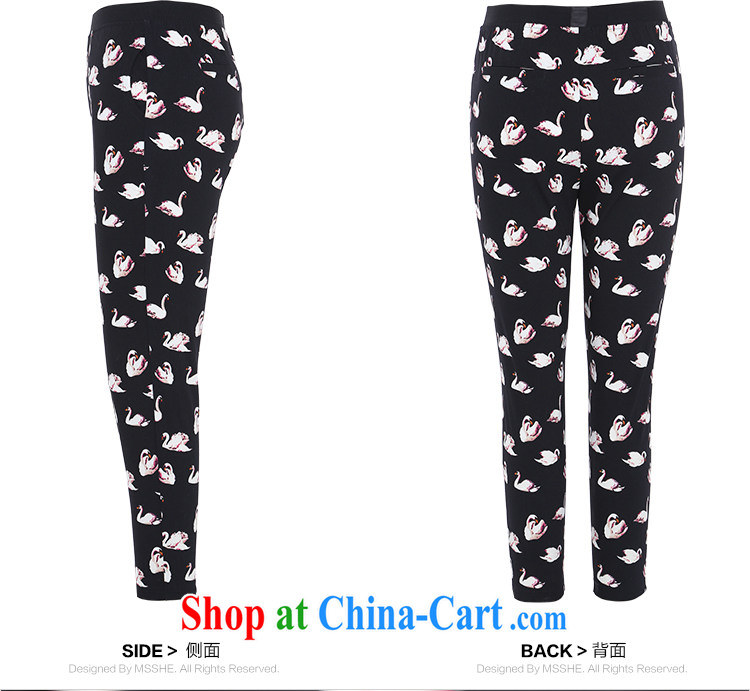 MSSHE XL girls 2015 new Swan stamp with elastic band waist cultivating castor trousers clearance 2457 black T stamp duty 5 pictures, price, brand platters! Elections are good character, the national distribution, so why buy now enjoy more preferential! Health
