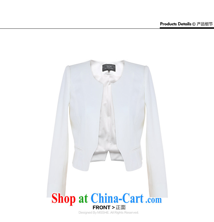 MSSHE XL ladies' 2015 new spring commute round-collar graphics thin beauty short small jacket 2458 white 6 XL pictures, price, brand platters! Elections are good character, the national distribution, so why buy now enjoy more preferential! Health