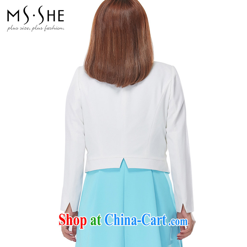 MSSHE XL ladies' 2015 new spring commute round collar graphics thin beauty short small jacket 2458 white 6 XL, Susan Carroll, Ms Elsie Leung Chow (MSSHE), online shopping
