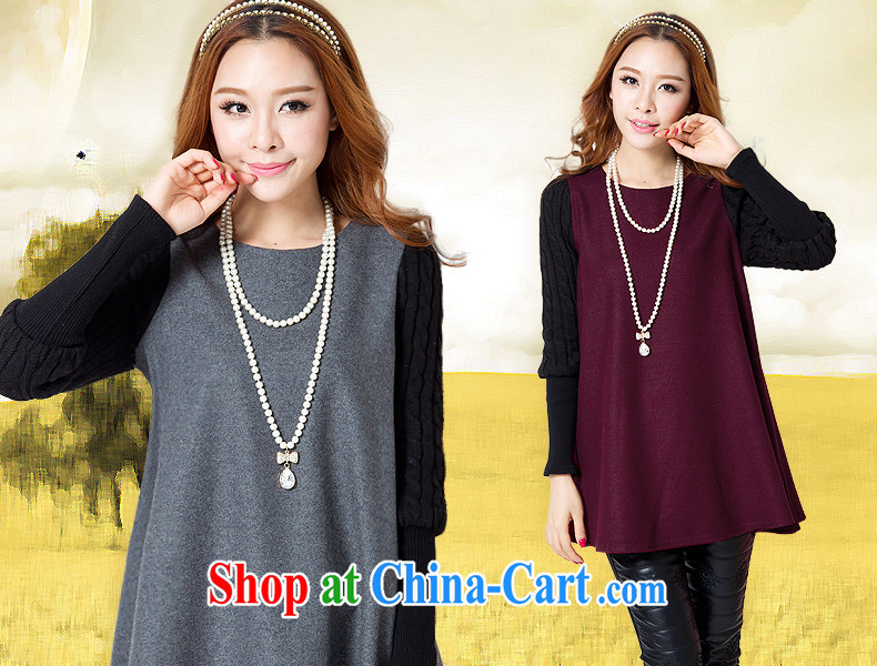 Poetry, 2014 autumn and winter, the larger female and indeed intensify, Korean small shirt loose video thin long-sleeved thick sweater solid shirt 881 dark red XXXXXL pictures, price, brand platters! Elections are good character, the national distribution, so why buy now enjoy more preferential! Health